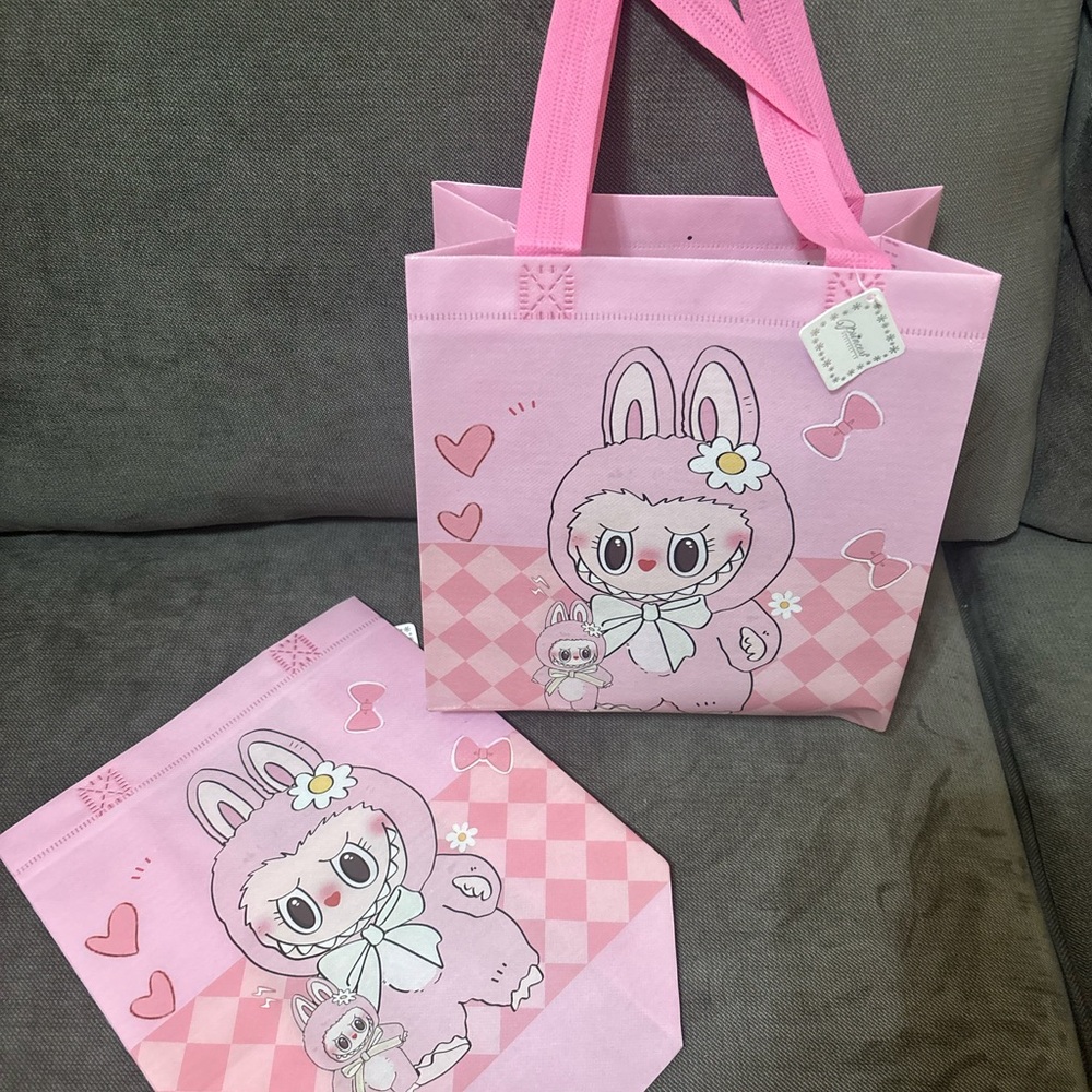 Labubu Pink Tote Bags